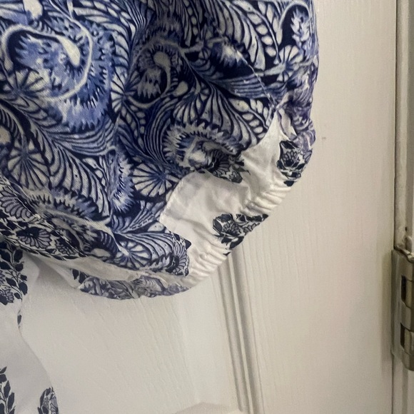 J.Crew side slit patchwork maxi skirt set with cropped top. Blue and white‎ sz S - Picture 7 of 15